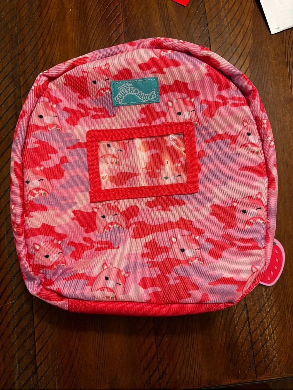Kids Squishmallow Lunch Bag with Strawberry Charm